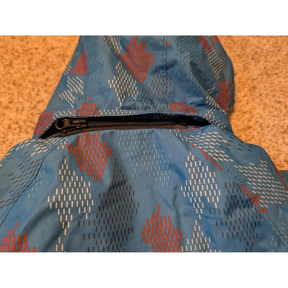 Kamik Boys Blue Geometric Hooded Ski Jacket Heavyweight Winter Coat Size 6